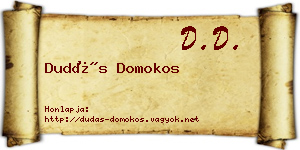 Dudás Domokos névjegykártya
